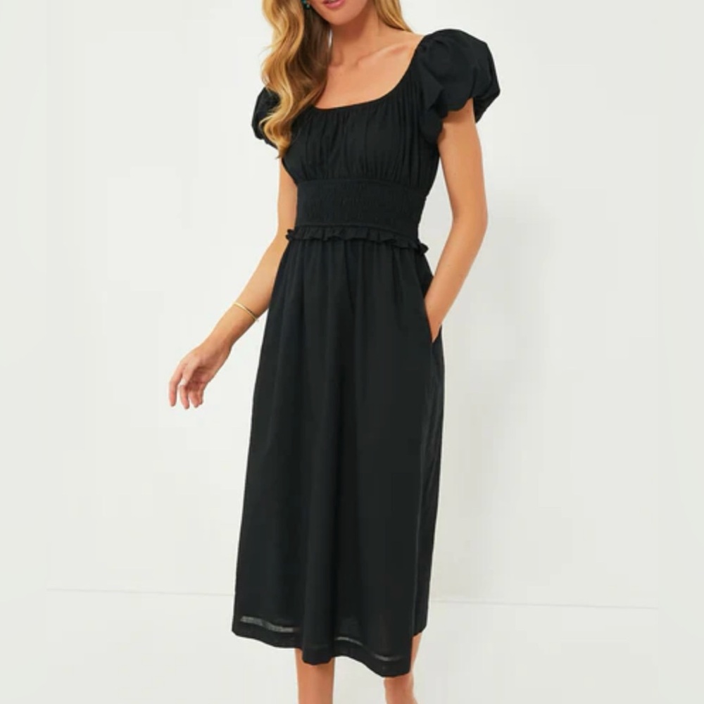 Tuckernuck Pomander Place Black Flynn Midi Dress